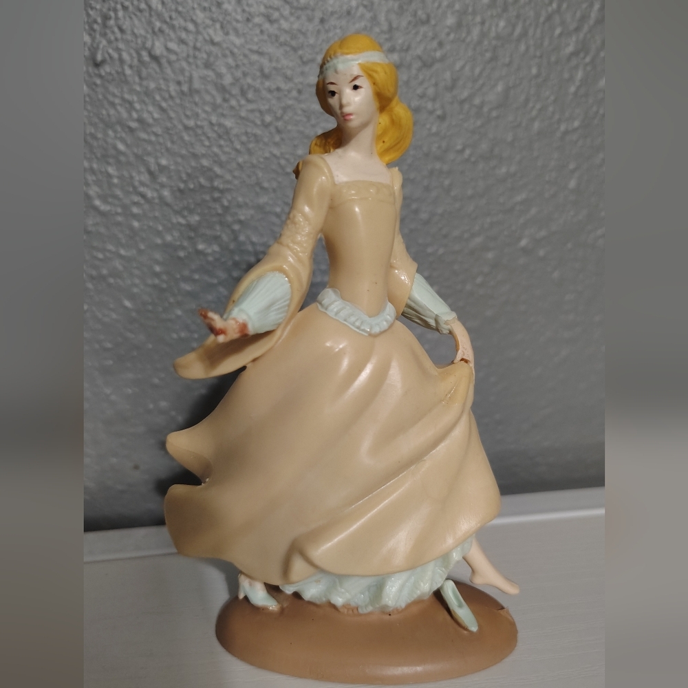 Elegant Cream and Blue Vintage Cinderella Figurine -small